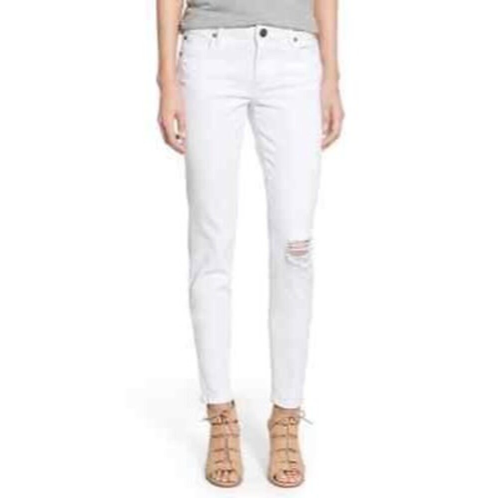 See Thru Soul Nordstrom Lily Skinny Jeans Size 3 White Distressed NEW B39